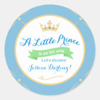 Pegatinas de Baby Shower de Little Prince | Azul +