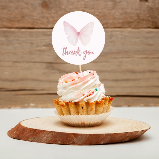 Pegatina Redonda "Pegatinas de Baby Shower mariposa" (Subido por el creador)