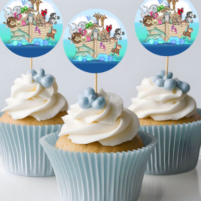 Pegatina Redonda Pegatinas de Baby Shower o Birday Cupakes Toppers (Subido por el creador)