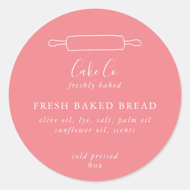 Pegatina Redonda Pegatinas de Baking personalizables (Anverso)