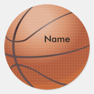 Pegatina Redonda Pegatinas de baloncesto con nombre personalizado