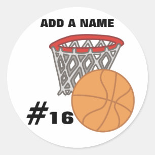 Pegatina Redonda Pegatinas de baloncesto de personalizable