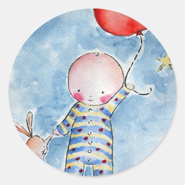 Pegatina Redonda Pegatinas de Baluón Rojo (Anverso)