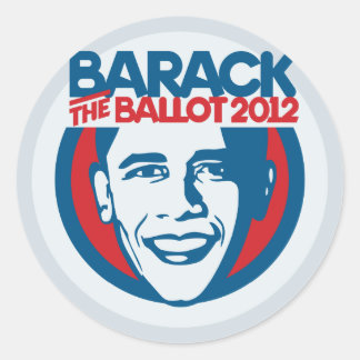 Pegatina Redonda Pegatinas de Barack the Ballot 2012