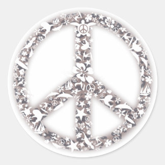 Pegatina Redonda Pegatinas de Beach Peace