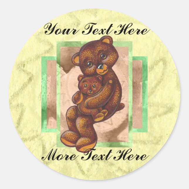 Pegatina Redonda Pegatinas de Bearhug (Anverso)