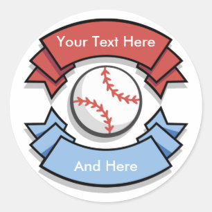 Pegatina Redonda Pegatinas de béisbol personalizados por personaliz