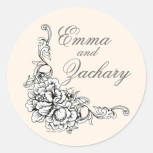 Pegatina Redonda Pegatinas de belleza barrocos