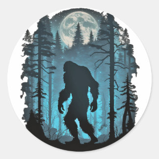 Pegatina Redonda Pegatinas de Bigfoot Sasquatch