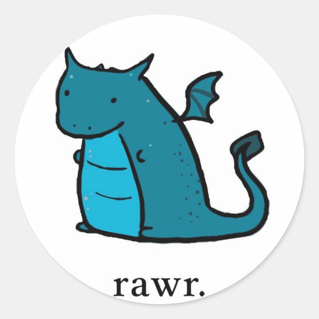 Pegatina Redonda Pegatinas de Blob Dragon (Anverso)