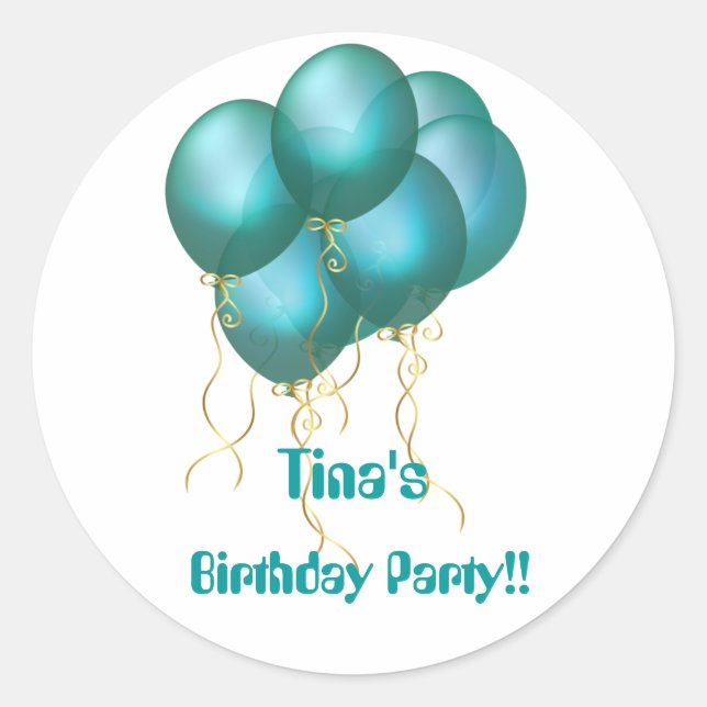 Pegatina Redonda Pegatinas de Blue Ballon (Anverso)