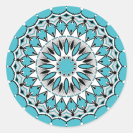 Pegatina Redonda Pegatinas de Blue Mandala (Diseño 1)