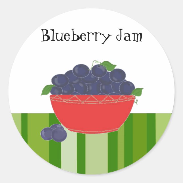 Pegatina Redonda Pegatinas de Blueberry Jam