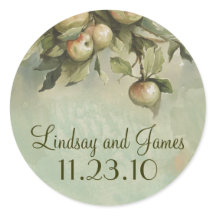 pegatinas de boda de manzana