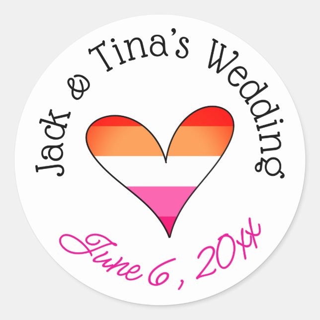 Pegatina Redonda Pegatinas de boda personalizadas (Anverso)