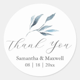 Pegatina Redonda Pegatinas de bodas botánicas gracias simple