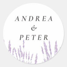 Pegatinas de bodas de lavanda