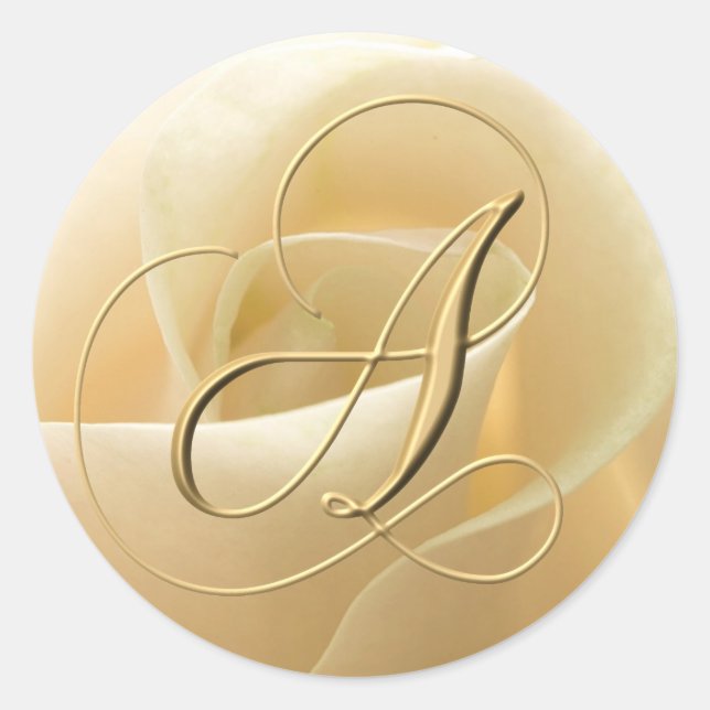 Pegatina Redonda Pegatinas de bodas monográficas - letra A (Anverso)