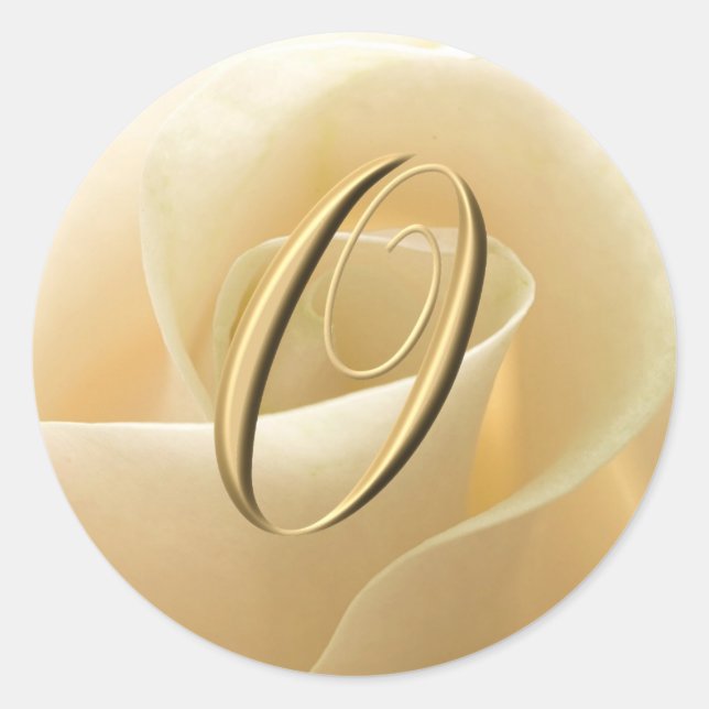 Pegatina Redonda Pegatinas de bodas monográficas - letra O (Anverso)
