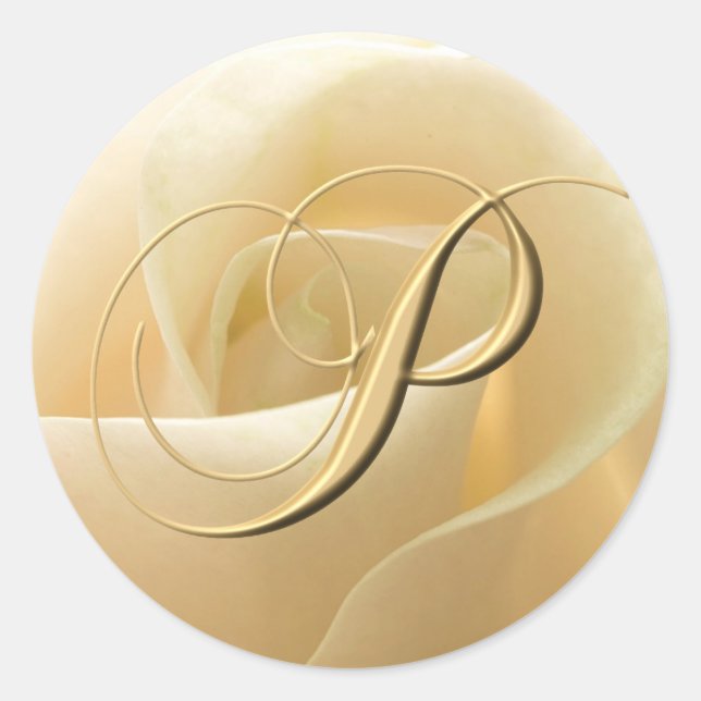 Pegatina Redonda Pegatinas de bodas monográficas - letra P (Anverso)