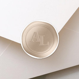 Pegatina Redonda Pegatinas de bodas monograma de sellado de cera de