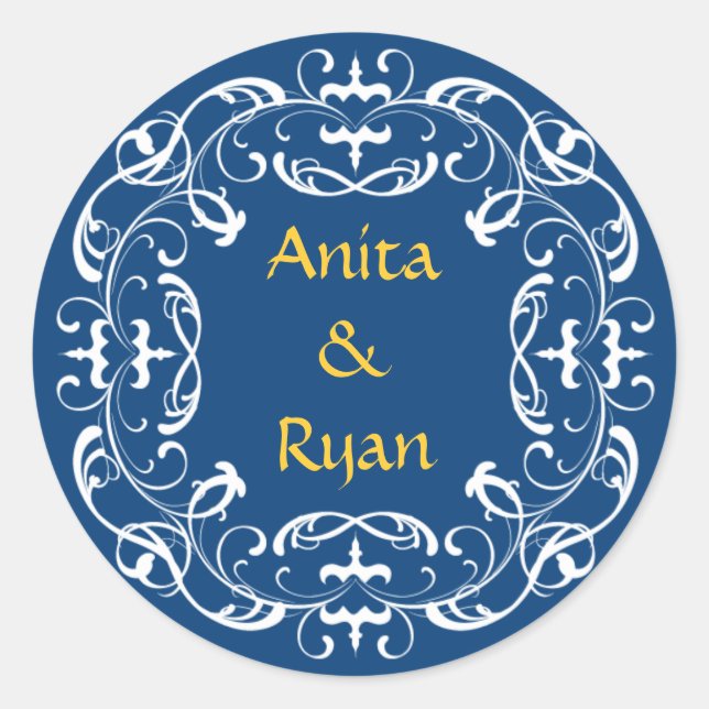 Pegatina Redonda Pegatinas de bodas - Romance (Anverso)