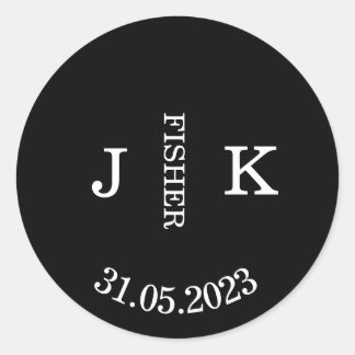 Pegatina Redonda Pegatinas de bodas simples