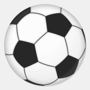 Pegatina Redonda Pegatinas de bolas de fútbol (Agregar texto si lo