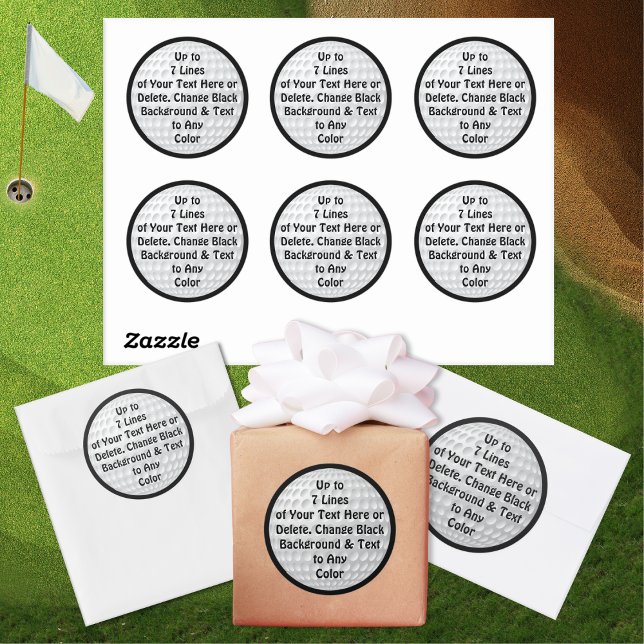 Pegatina Redonda Pegatinas de bolas de golf personalizadas o elimin (Decorate your golf favors, table, golf gift ideas. Personalized golf stickers. Golf decorations.)