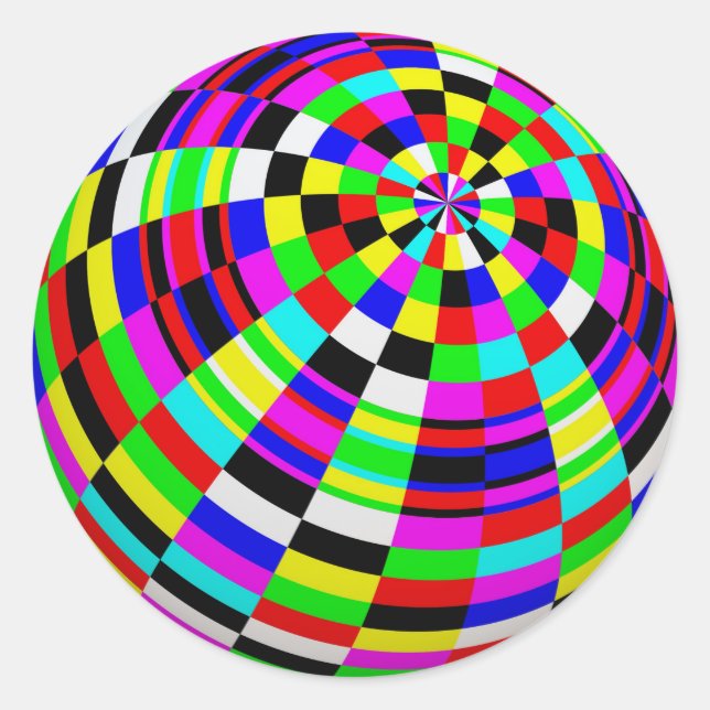 Pegatina Redonda pegatinas de bolas de neón (Anverso)