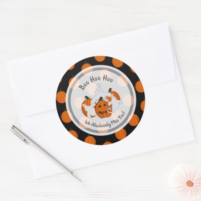 Pegatina Redonda Pegatinas de Boo Hoo Ghost (Sobre)