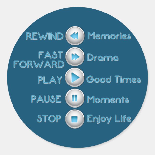 Pegatina Redonda Pegatinas de botones de control de vida (Anverso)