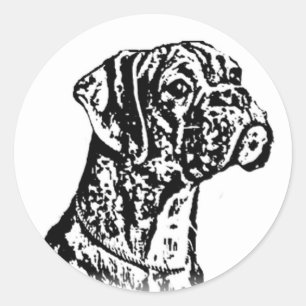 Pegatina Redonda Pegatinas de Boxer Dog