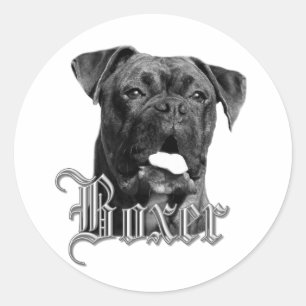 Pegatina Redonda Pegatinas de Boxer Dog
