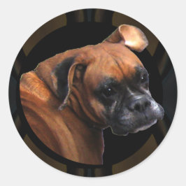 Pegatina Redonda Pegatinas de Boxer Dog