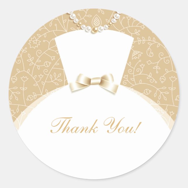 Pegatina Redonda Pegatinas de Bridal Shower (Anverso)