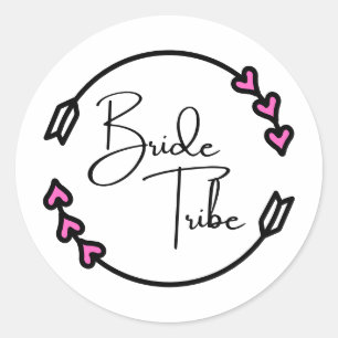 Pegatina Redonda Pegatinas de Bride Tribe Circle