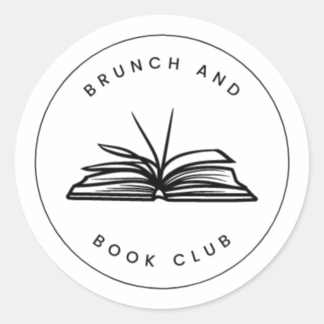 Pegatina Redonda Pegatinas de Brunch and Book Club (Anverso)