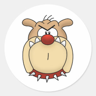 Pegatina Redonda Pegatinas de bulldog