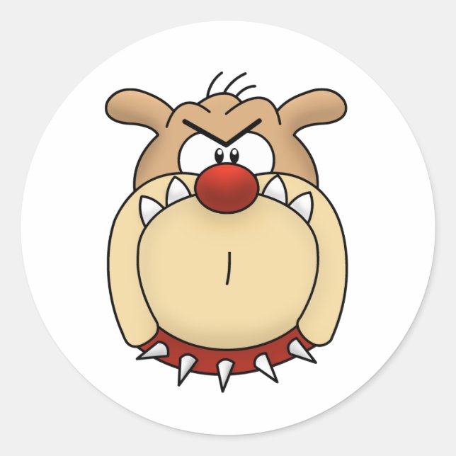 Pegatina Redonda Pegatinas de bulldog (Anverso)