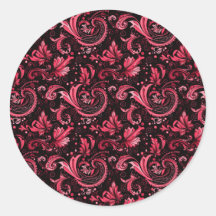 Pegatinas de Burgundy Paisley