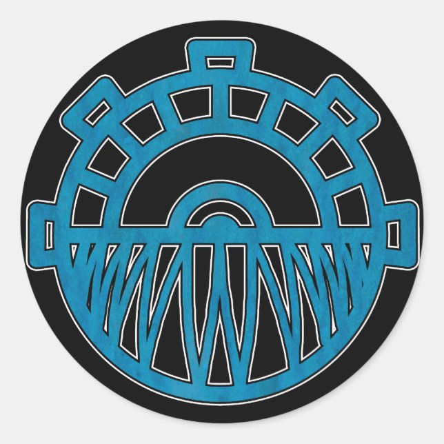 Pegatina Redonda pegatinas de cabeza de gearhead (Anverso)