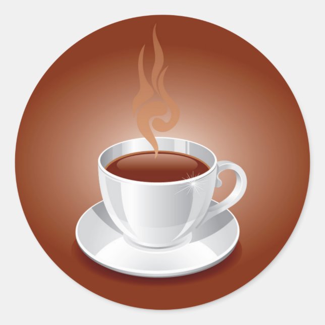 Pegatina Redonda Pegatinas de café (Anverso)