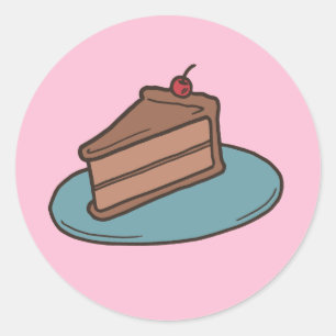 Pegatina Redonda Pegatinas de Cake Slice