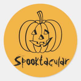 Pegatina Redonda Pegatinas de calabaza en Spooktacular de RoseWrite