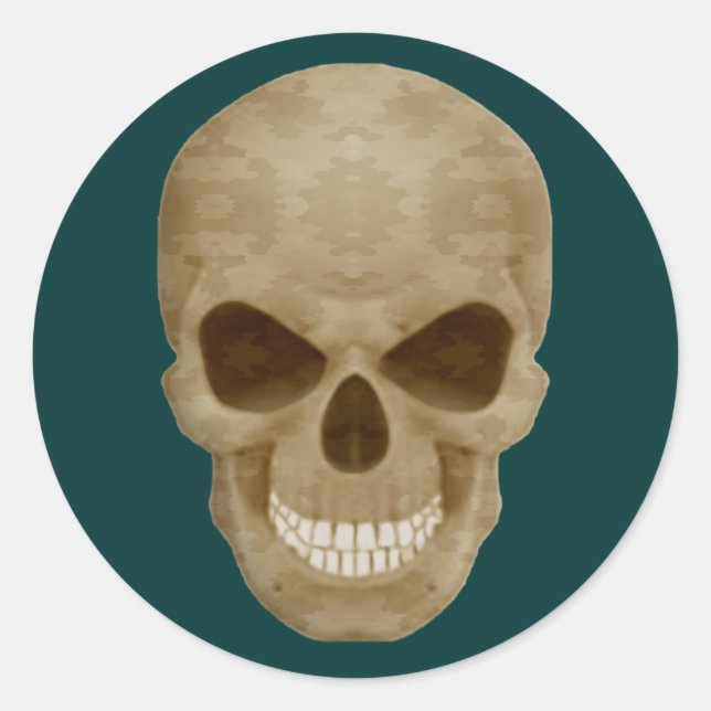 Pegatina Redonda Pegatinas de Camouflage Skull (Anverso)