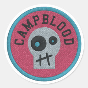 Pegatina Redonda Pegatinas de CampBlood Skully Merit Badge