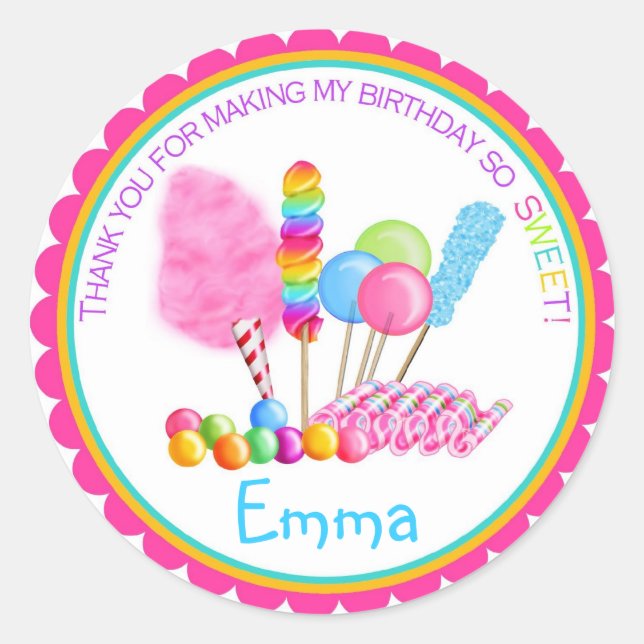 Pegatina Redonda Pegatinas de Candy Circus (Anverso)