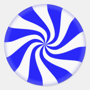 Pegatina Redonda Pegatinas de candy de menta de menta azul