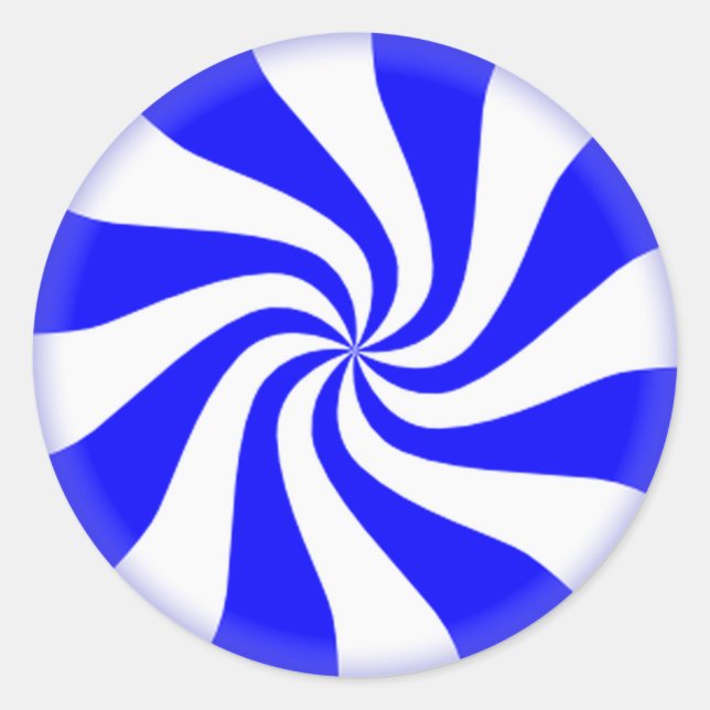 Pegatina Redonda Pegatinas de candy de menta de menta azul (Anverso)